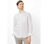 Leinenhemd BRAX "Style DANIEL", Herren, Gr. XXL, Normalgrößen, weiß, Web, 100% Leinen, Hemden (16111250-XXL) weiß