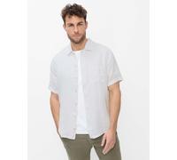 Leinenhemd BRAX "Style LUKE", Herren, Gr. XL, Normalgrößen, weiß, Web, 100% Leinen, Hemden (83152324-XL) weiß