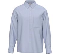 Leinenhemd CALVIN KLEIN "SOLID LINEN CLASSIC", Herren, Gr. XL, N-Gr, heavenly iris, Web, Obermaterial: 55% Leinen, 45% Viskose, unifarben, regular fit normal, Rundhals, 2-Knopf-Manschette mit Schlitz,