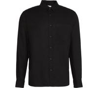 Leinenhemd CALVIN KLEIN "SOLID LINEN CLASSIC", Herren, Gr. XXL, N-Gr, schwarz, Web, Obermaterial: 55% Leinen, 45% Viskose, unifarben, regular fit normal, Rundhals, 2-Knopf-Manschette mit Schlitz, Hemd