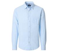 Leinenhemd CASAMODA "CASAMODA Leinenhemd gestreift", Herren, Gr. L, Normalgrößen, hellblau, 55% Leinen, 45% Baumwolle, gestreift, lässig geschnitten, Hemden (35268231-L) hellblau