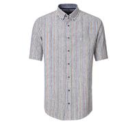 Leinenhemd CASAMODA "CASAMODA Leinenhemd gestreift", Jungen, Gr. S, Normalgrößen, blau, 50% Leinen, 50% Baumwolle, gestreift, lässig geschnitten, Hemden (85245954-S) blau