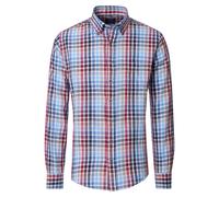 Casa Moda Leinenhemd Casual Fit rot kariert Größe M