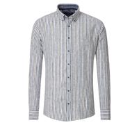 Casa Moda Casual Fit Leinenhemd anthrazit, Gestreift