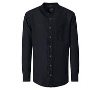 Leinenhemd CASAMODA "CASAMODA Leinenhemd uni", Herren, Gr. 3XL, Normalgrößen, schwarz, 100% Leinen, unifarben, lässig geschnitten, Hemden (69898960-XXXL) schwarz