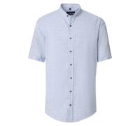 Casa Moda Casual Fit Leinenhemd blau, Einfarbig