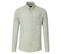 Casa Moda Casual Fit Leinenhemd grün, Einfarbig