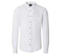 Casa Moda Casual Fit Leinenhemd weiss, Einfarbig