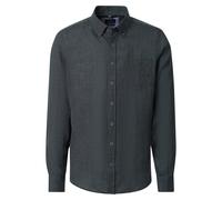 Leinenhemd CASAMODA "CASAMODA Leinenhemd uni", Herren, Gr. XL, Normalgrößen, dunkelgrün, 100% Leinen, unifarben, lässig geschnitten, Hemden (59623427-XL) dunkelgrün