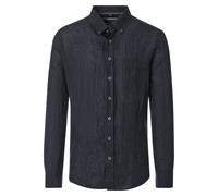 Casa Moda - Casual Fit - Herren Leinenhemd (454403300), Größe:XL, Farbe:schwarz (801)