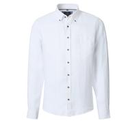 Leinenhemd CASAMODA "CASAMODA Leinenhemd uni", Herren, Gr. XL, Normalgrößen, weiß, 100% Leinen, unifarben, lässig geschnitten, Hemden (66009554-XL) weiß