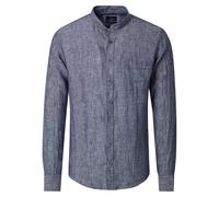 Leinenhemd CASAMODA "CASAMODA Leinenhemd uni", Herren, Gr. XXL, Normalgrößen, blau, 100% Leinen, unifarben, lässig geschnitten, Hemden (32261332-XXL) blau