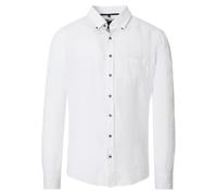 Leinenhemd CASAMODA "CASAMODA Leinenhemd uni", Herren, Gr. XXL, Normalgrößen, weiß, 100% Leinen, unifarben, lässig geschnitten, Hemden (37284221-XXL) weiß