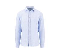 Leinenhemd FYNCH-HATTON, Herren, Gr. 4XL, N-Gr, new breeze, Web, Obermaterial: 100% Leinen, unifarben, regular fit normal, Manschette, Hemden, mit Logo Stickerei (15742645-4XL) new breeze