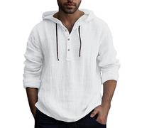 Leinenhemd Herren Langarm, Hemden Für Herren Freizeithemden Täglich Casual Regular Fit Sommerhemd Mit Button Urlaub Klassiker Freizeit Herrenhemd Atmungsaktiv Baggy Elegant Strandhemd Herren