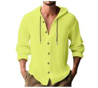 Leinenhemd Herren Langarm, Hemden Für Herren Sommer Hemd Regular Fit Freizeithemden Mode Lose Strand Hemden Urlaub Klassiker Freizeit Herrenhemd Atmungsaktiv Baggy Elegant Leinen Hemd Herren