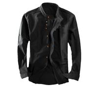 Leinenhemd Herren Langarm, Herren Hemden Casual Sommer Strand Leinen Shirt Weicher Bequem Freizeithemd Urlaub Klassiker Freizeit Herrenhemd Atmungsaktiv Baggy Elegant Freizeithemden Für Herren