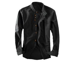 Leinenhemd Herren Langarm, Herren Hemden Casual Sommer Strand Leinen Shirt Weicher Bequem Freizeithemd Urlaub Klassiker Freizeit Herrenhemd Atmungsaktiv Baggy Elegant Freizeithemden Für Herren