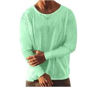 Leinenhemd Herren Langarm Musselin Leinen Hemden Stehkragenhemd Hemd Klassiker Herrenhemden Leichtes Strandhemd Baumwollhemd Sommer Sommerhemd Linen Shirt Modische Freizeithemd Kurzarmhemd