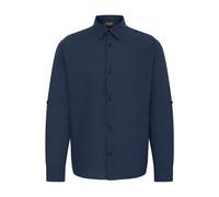 Leinenhemd INDICODE "Leinenhemd IDMonko", Herren, Gr. XXL, N-Gr, blau (navy), Obermaterial: 55% Leinen LI. 45% Baumwolle CO., Hemden (67240911-XXL) navy
