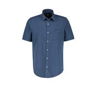 Leinenhemd LERROS "Lässiges Baumwoll-Leinenhemd, unifarben", Herren, Gr. S, Normalgrößen, blau (classic navy), 80% Baumwolle, 20% Leinen, Hemden Leinenhemd (36459838-S)