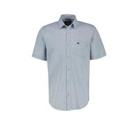 Leinenhemd LERROS "Lässiges Baumwoll-Leinenhemd, unifarben", Herren, Gr. S, Normalgrößen, blau (mid storm blau), 80% Baumwolle, 20% Leinen, Hemden Leinenhemd (61260658-S)