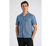 Leinenhemd LINDBERGH "Leinenhemd (Kurzarm) Relaxed Fit", Herren, Gr. L, Normalgrößen, blau (navy), Obermaterial: 55% Leinen, 45% Baumwolle, Hemden (56485556-L) navy