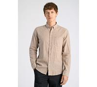 Leinenhemd LINDBERGH "Leinenhemd Relaxed Fit", Herren, Gr. 3XL, Normalgrößen, beige (mid sand), Obermaterial: 55% Leinen, 45% Baumwolle, Hemden (32239325-XXXL) mid sand