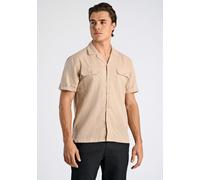 Leinenhemd LINDBERGH "Leinenhemd Relaxed Fit", Herren, Gr. L, Normalgrößen, beige (mid sand), Obermaterial: 55% Leinen, 45% Baumwolle, Hemden (68028932-L) mid sand
