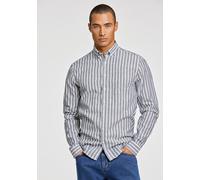 Leinenhemd LINDBERGH "Leinenhemd Relaxed Fit", Herren, Gr. L, Normalgrößen, blau (dk blau), Obermaterial: 55% Leinen, 45% Baumwolle, Hemden (72266143-L) dk blau