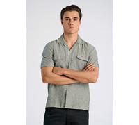 Leinenhemd LINDBERGH "Leinenhemd Relaxed Fit", Herren, Gr. L, Normalgrößen, grün (army), Obermaterial: 55% Leinen, 45% Baumwolle, Hemden (59891130-L) army