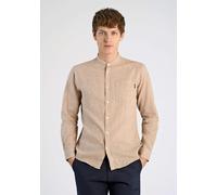 Leinenhemd LINDBERGH "Leinenhemd Relaxed Fit", Herren, Gr. M, Normalgrößen, beige (mid sand), Obermaterial: 55% Leinen, 45% Baumwolle, Hemden (33521715-M) mid sand