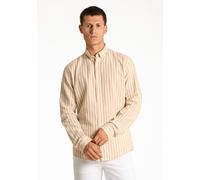 Leinenhemd LINDBERGH "Leinenhemd Relaxed Fit", Herren, Gr. XL, Normalgrößen, beige (mid sand), Obermaterial: 55% Leinen, 45% Baumwolle, Hemden (81666808-XL) mid sand