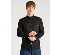 Leinenhemd LINDBERGH "Leinenhemd Relaxed Fit", Herren, Gr. XL, Normalgrößen, schwarz, Obermaterial: 55% Leinen, 45% Baumwolle, Hemden (84087201-XL) schwarz