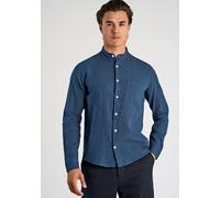 Leinenhemd LINDBERGH "Leinenhemd Slim Fit", Herren, Gr. L, Normalgrößen, blau (navy), Obermaterial: 55% Leinen, 45% Baumwolle, Hemden (92454407-L) navy
