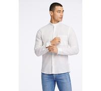 Leinenhemd LINDBERGH "Leinenhemd Slim Fit", Herren, Gr. L, Normalgrößen, weiß, Obermaterial: 55% Leinen, 45% Baumwolle, Hemden (63774421-L) weiß