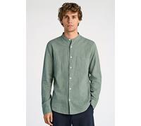 Leinenhemd LINDBERGH "Leinenhemd Slim Fit", Herren, Gr. M, Normalgrößen, grün (faded grün), Obermaterial: 55% Leinen, 45% Baumwolle, Hemden (71808014-M) faded grün