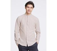 Leinenhemd LINDBERGH "Leinenhemd Slim Fit", Herren, Gr. S, Normalgrößen, sand, Obermaterial: 55% Leinen, 45% Baumwolle, Hemden (87104753-S) sand