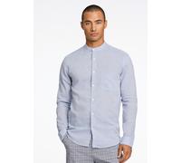 Leinenhemd LINDBERGH "Leinenhemd Slim Fit", Herren, Gr. XXL, Normalgrößen, blau (lt blau), Obermaterial: 55% Leinen, 45% Baumwolle, Hemden (13708967-XXL) lt blau