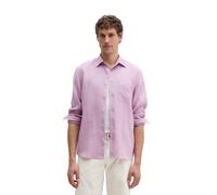 Leinenhemd MARC O'POLO, Herren, Gr. L, N-Gr, scatterot orchid, Web, Obermaterial: 100% Leinen, Manschette, Hemden, im klassisch cleanen Look (83951051-L) scatterot orchid