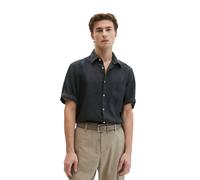 Leinenhemd MARC O'POLO, Herren, Gr. M, N-Gr, schwarz navy, Web, Obermaterial: 100% Leinen, regular fit, Hemden, mit aufgesetzter Brusttasche (59422533-M) schwarz navy