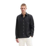 Leinenhemd MARC O'POLO, Herren, Gr. M, N-Gr, schwarz, Web, Obermaterial: 100% Leinen, Manschette, Hemden, im klassisch cleanen Look (99105332-M) schwarz