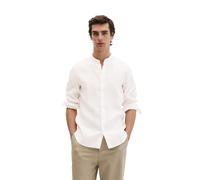 Leinenhemd MARC O'POLO, Herren, Gr. M, N-Gr, weiß, Web, Obermaterial: 100% Leinen, regular fit normal, Hemden, regular aus reinem Leinen, Stehkragenhemd (24138604-M) weiß