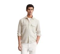 Leinenhemd MARC O'POLO, Herren, Gr. XL, N-Gr, grau (gray silk), Web, Obermaterial: 100% Leinen, regular fit, Hemden (14105308-XL) gray silk