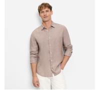 OLYMP Casual Regular Fit Leinenhemd braun, Einfarbig