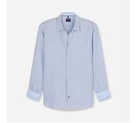 Langarmhemd OLYMP "OLYMP Casual, regular fit, Kent", Herren, Gr. L, Normaler Arm, blau, 100% Leinen, Hemden (23507364-L) blau