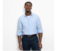 Langarmhemd OLYMP "OLYMP Casual, regular fit, Kent", Herren, Gr. L, Normaler Arm, hellblau, 100% Leinen, Hemden (63696856-L) hellblau