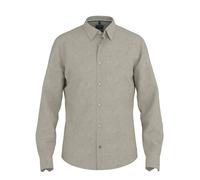 Leinenhemd OLYMP, Herren, Gr. XXL, N-Gr, braun, Leinenmischung, Obermaterial: 100% Leinen, meliert, unifarben, regular fit normal, 1-Knopf-Manschette mit Schlitz, Hemden, Kentkragen, casual (33787105-