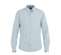 Leinenhemd OLYMP, Herren, Gr. XXL, N-Gr, hellblau, Leinenmischung, Obermaterial: 100% Leinen, meliert, unifarben, regular fit normal, 1-Knopf-Manschette mit Schlitz, Hemden, Kentkragen, casual (820728