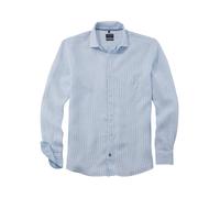 Leinenhemd OLYMP "OLYMP Hemd Casual - Leinen", Herren, Gr. M, N-Gr, blau (hellblau), Web, Obermaterial: 100% Leinen, normal, Manschette, Hemden Leinenhemd (82962568-M)